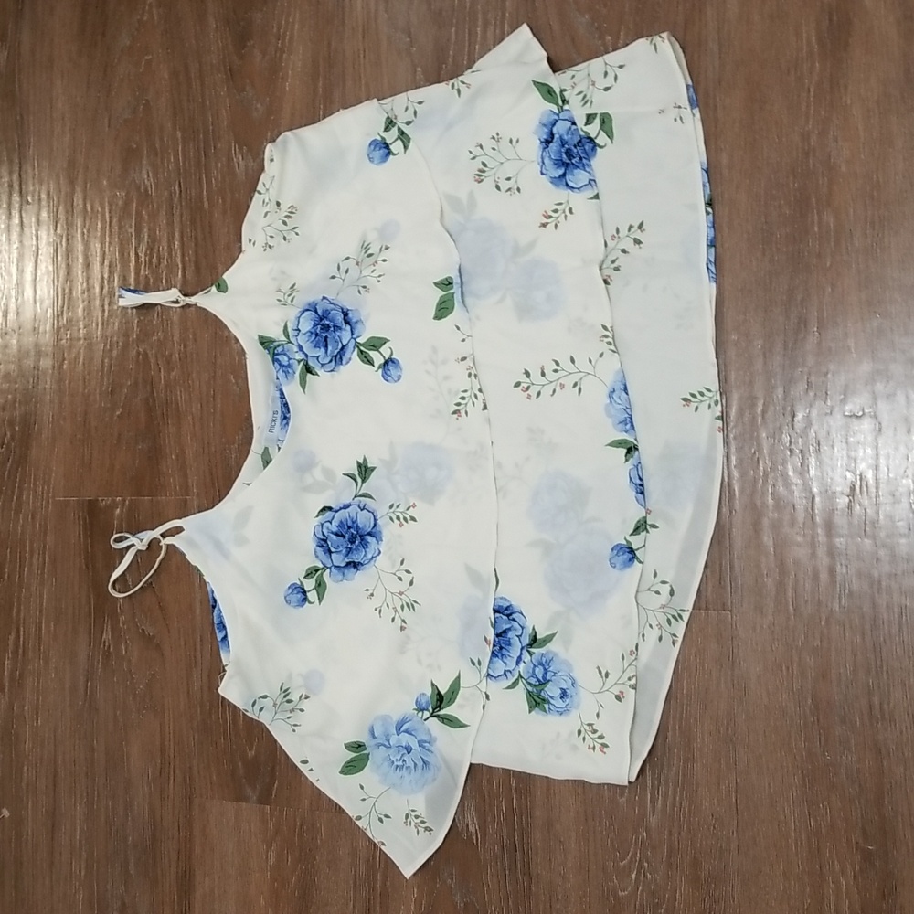 (L) Ricki's Floral Print Tiered Layered Camisole Occasion Wedding Formal Staple